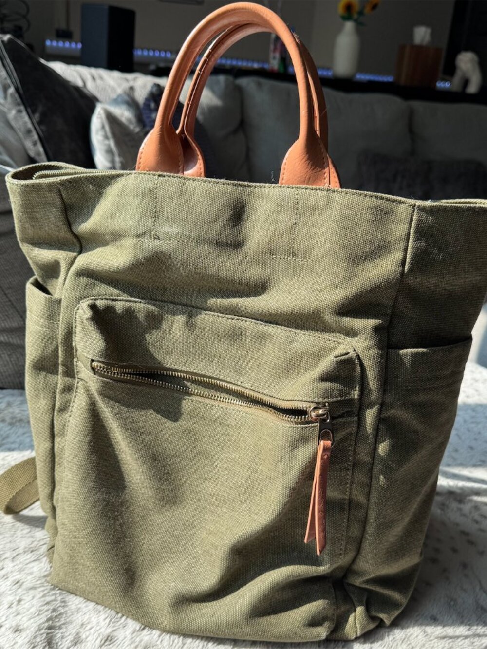 Universal Thread Green Canvas Laptop Backpack
